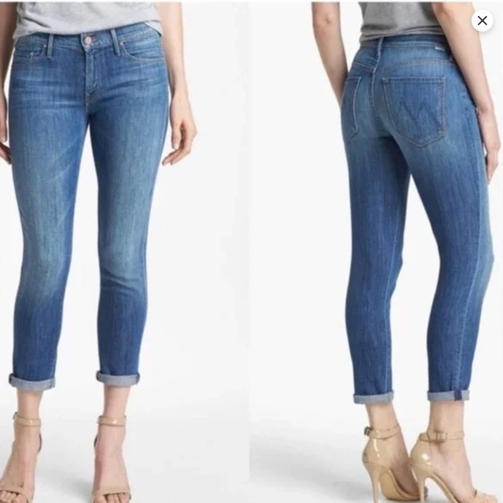 Skinny, Not Skinny Mother Jeans in Castaway